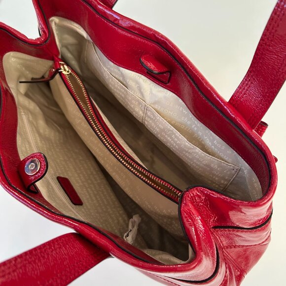 NWOT Kate Spade New York Claverly Maryanne Patent Leather Red Tote Bag Double Ha - Picture 10 of 12